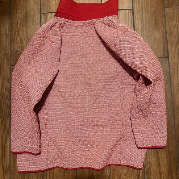 Reversible red and gingham quilted jacket - Picture 4 of 4